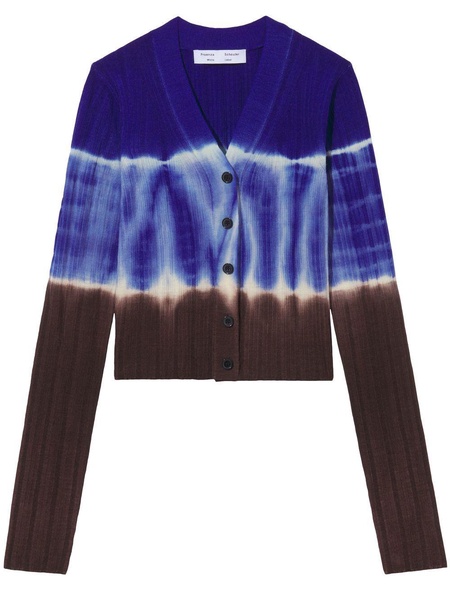 Dip dye-print cardigan