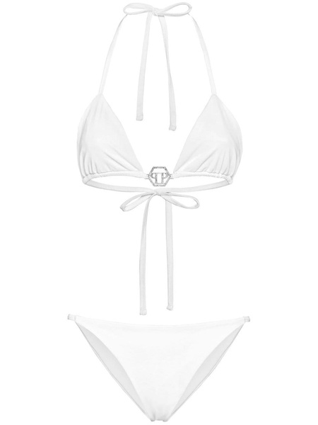 logo-plaque triangle bikini set