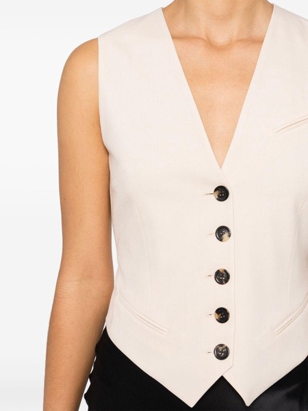 V-neck strap-detail waistcoat