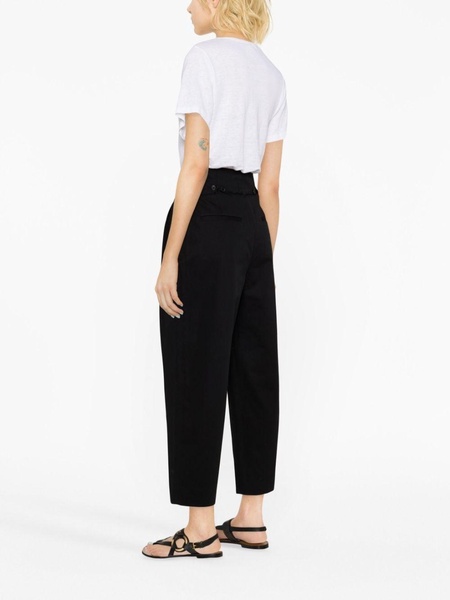 pleat-detail high-waisted trousers