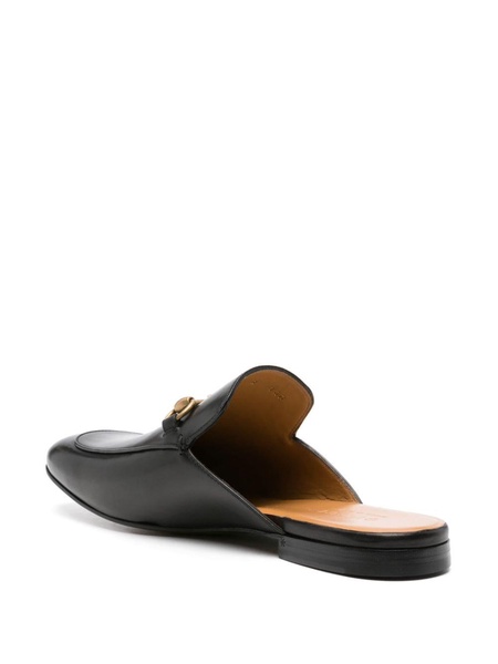 Horsebit Leather Backless Loafers