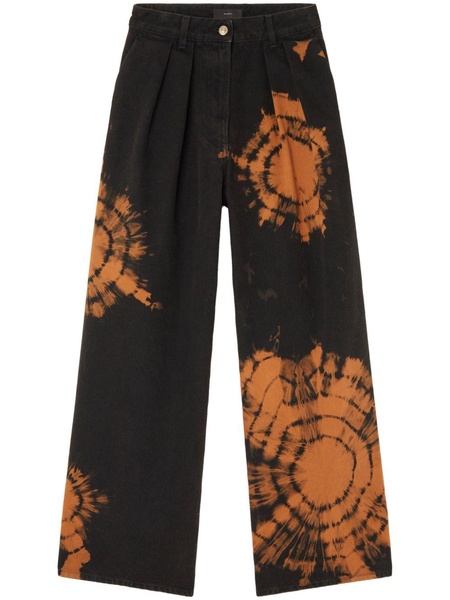 abstract-pattern wide leg jeans