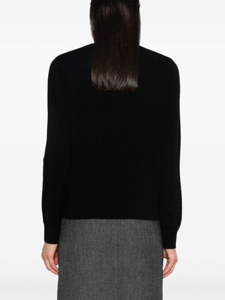 beaded-trim roll-neck jumper