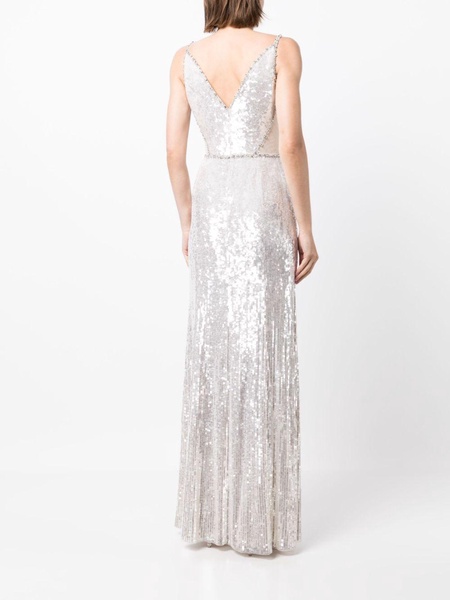 Amara sequin-embellished sleeveless gown