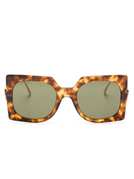 tortoiseshell oversize-frame sunglasses