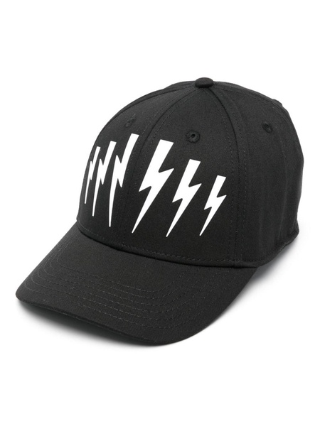 Thunderbolt-print cap