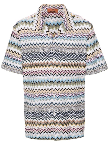 chevron-knit cotton shirt