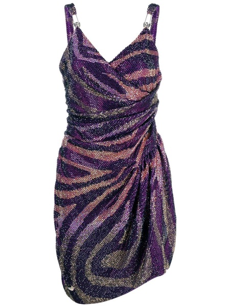 crystal-embellished zebra-print dress