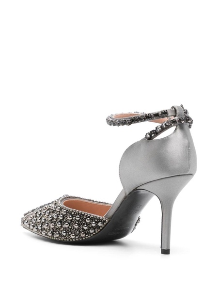 80mm bead-embellished satin pumps