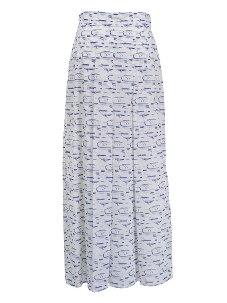 abstract-print A-line skirt