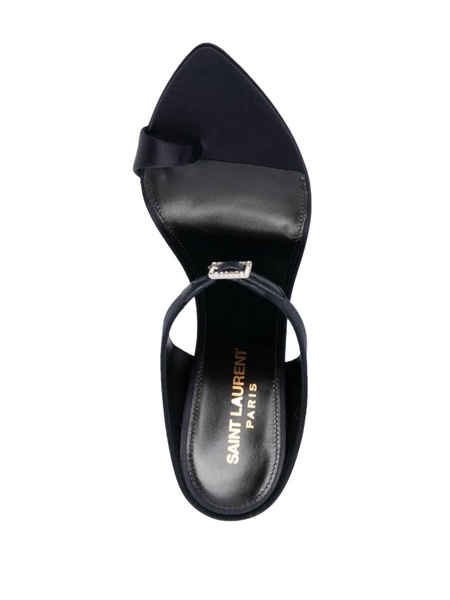 120mm satin leather mules