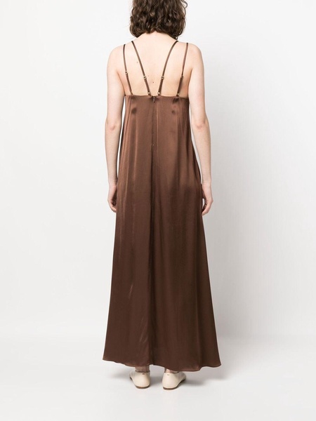 U-neck satin maxi dress