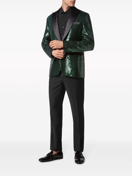 sequin-design single-breasted blazer