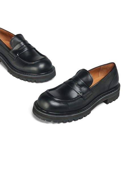 penny-slot leather loafers