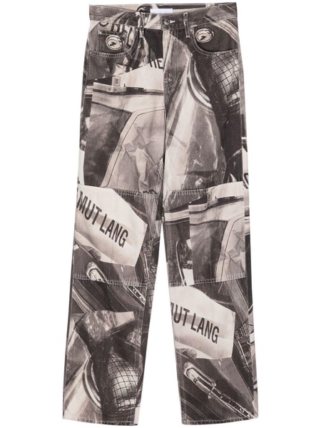 all-over photographic-print jeans