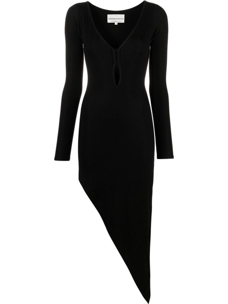 cut-out detail asymmetric midi dress