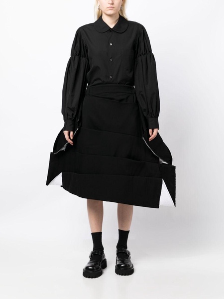 voluminous asymmetric panelled skirt