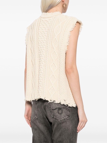 graphic cable-knit vest