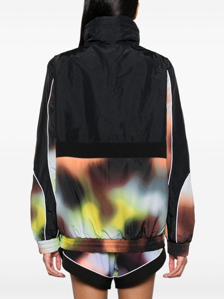 blur-print zipped lightweight jacket