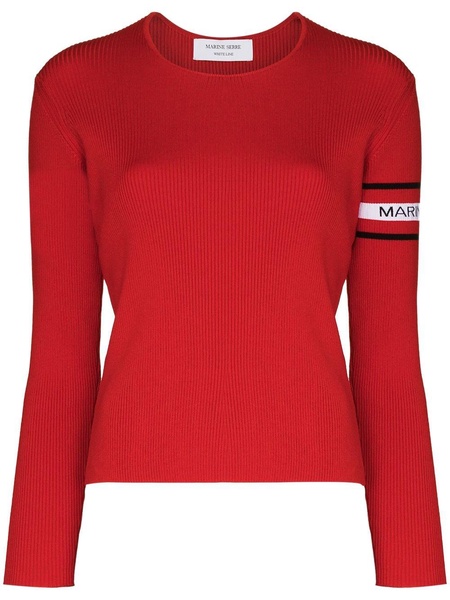 logo intarsia cut-out jumper