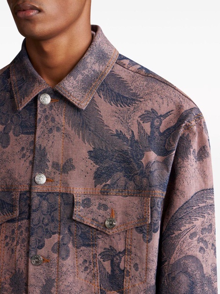 patterned-jacquard denim jacket