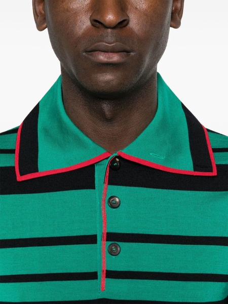 Striped Long-Sleeve Polo Shirt