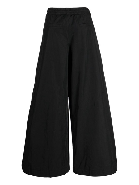 oversized-pockets wide-leg trousers