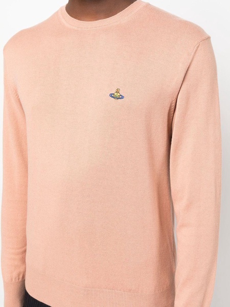 Orb-embroidered crew-neck jumper