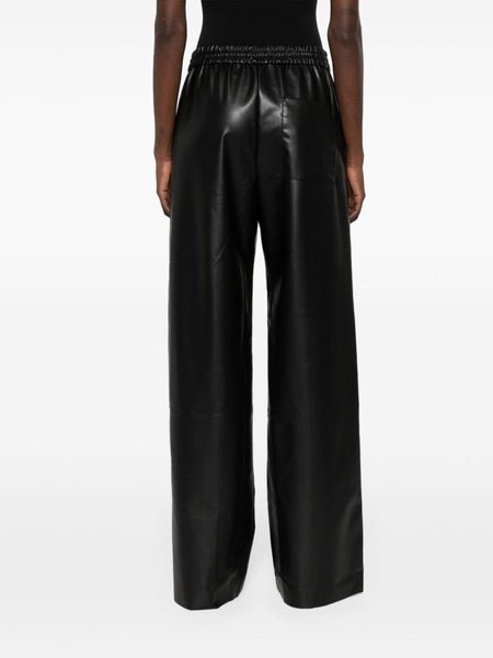 elasticated faux-leather trousers