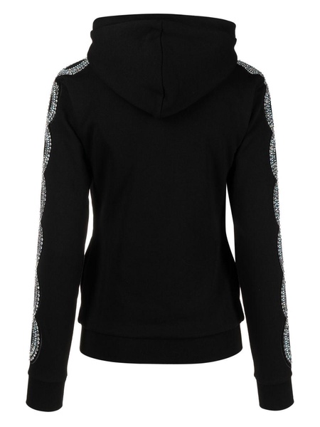 rhinestone-embellished full-zip hoodie