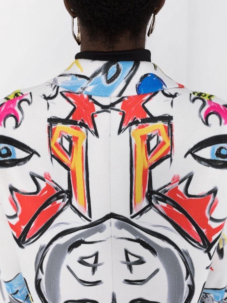 Agnelli graffiti-print single-breasted coat