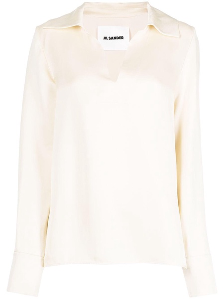 v-neck long-sleeved blouse 