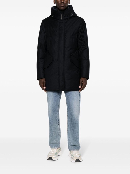 hooded high-neck parka