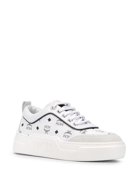 logo-print leather sneakers