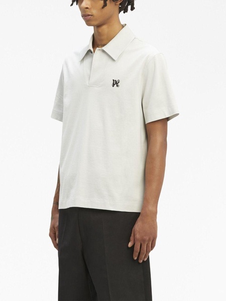 monogram-embroidered cotton polo shirt