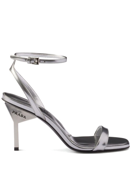 85mm metallic-leather sandals