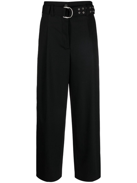 belted wide leg trousers