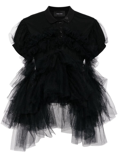 tulle frill polo shirt