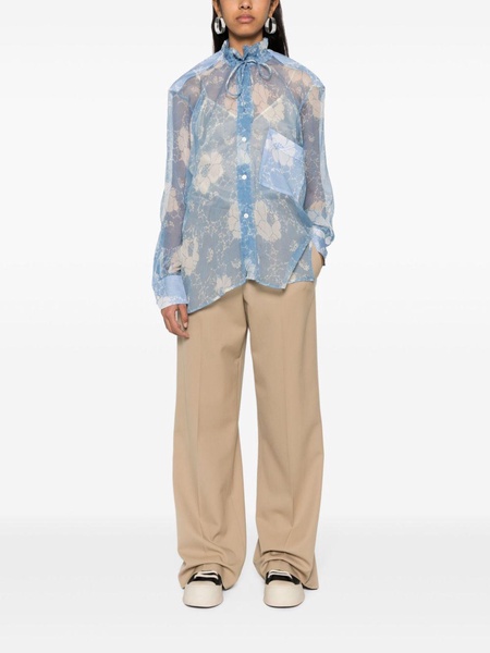 floral silk shirt