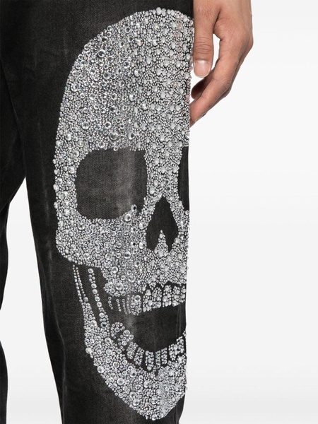 crystal-embellished Skull track pants