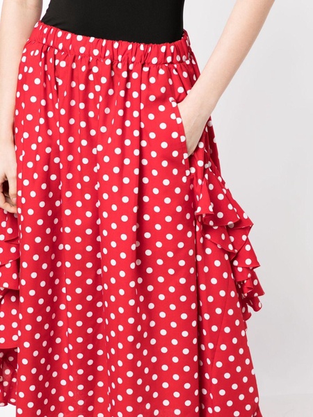 polka-dot print ruffle-detailing skirt 