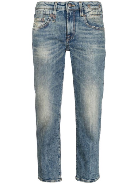 faded cropped jeans