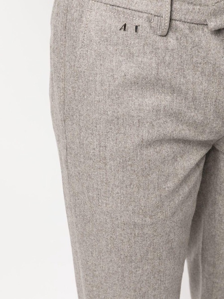 flannel straight-leg trousers