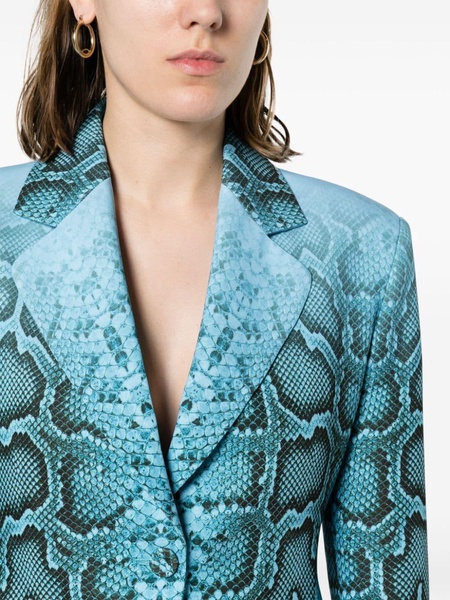 snakeskin-print single-breasted blazer