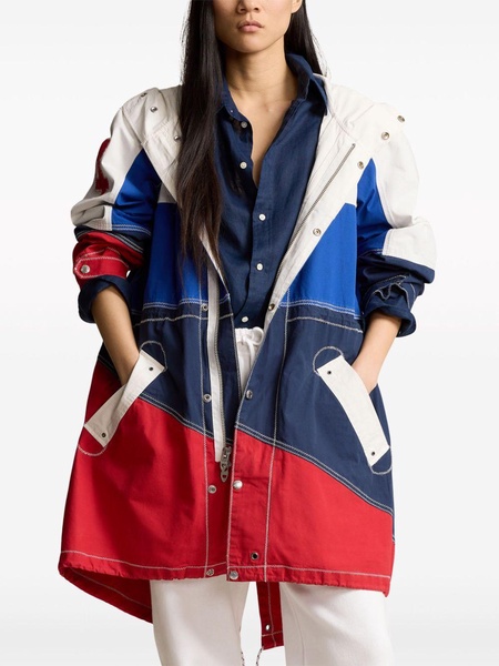 colour-block parka coat