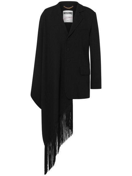 fringed asymmetric blazer