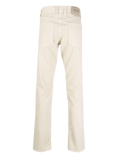 Leonardo logo-patch slim-fit trousers