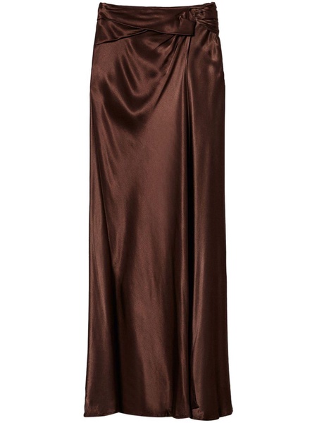 draped satin skirt