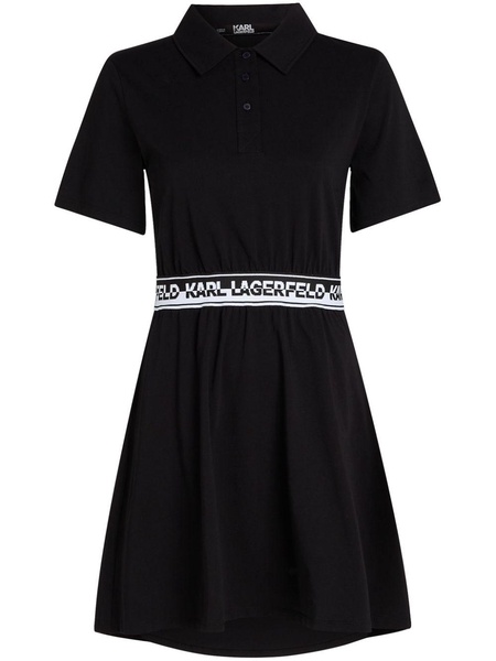 logo-waistband polo minidress