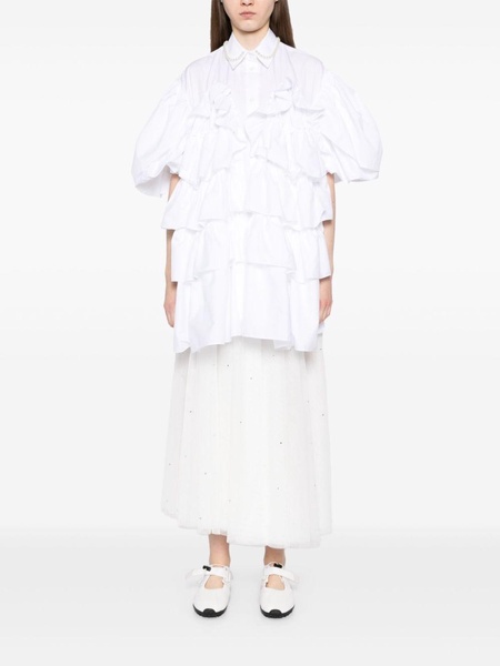 petal-sleeve frilled shirt